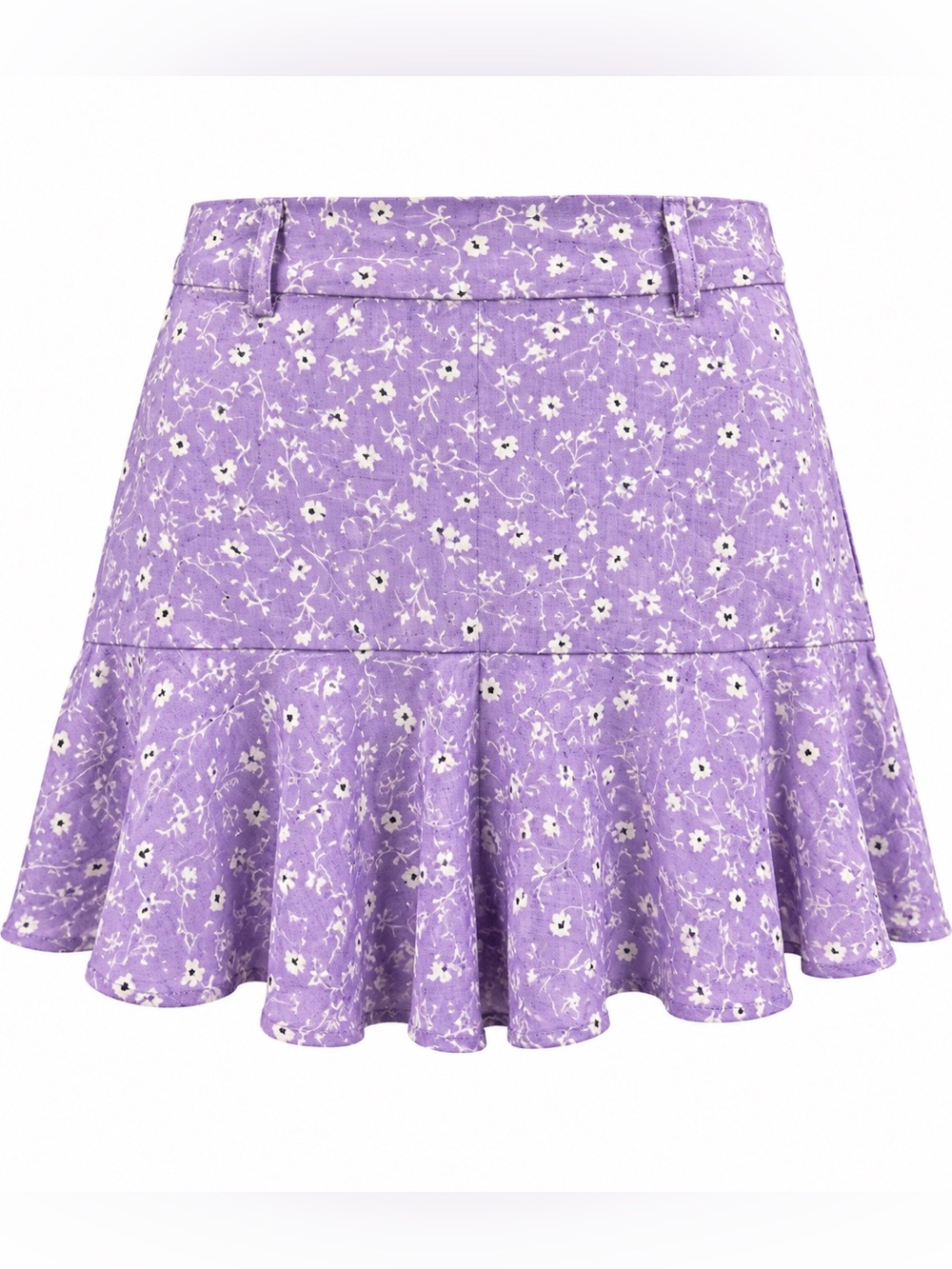 Zara Purple Floral Tiered Ruffle Mini Skirt Size XS / US 6